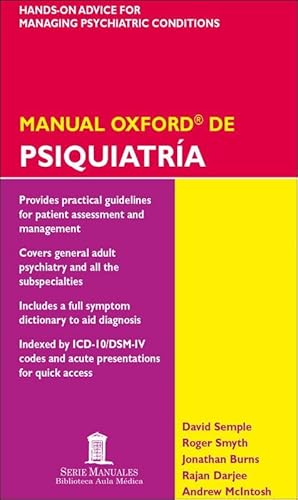 9788478854301: Manual Oxford de Psiquiatra