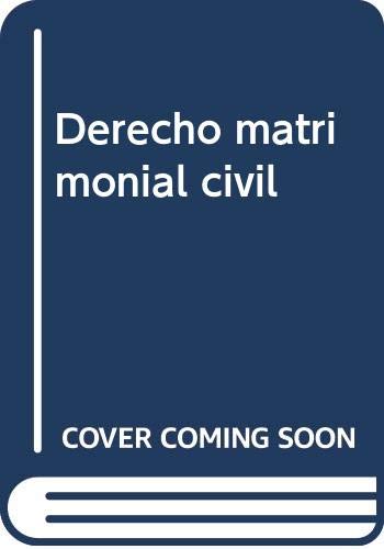 Stock image for Derecho matrimonial civil for sale by MARCIAL PONS LIBRERO