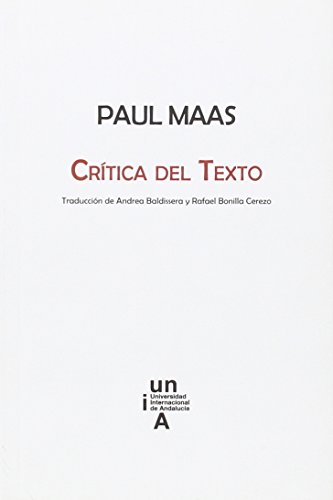 Imagen de archivo de PAUL MAAS/CRITICA DEL TEXTO a la venta por Siglo Actual libros