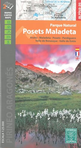 9788480904896: Parque Natural Posets Maladeta, mapa excursionista. Escala 1:25.000. Espaol, English, Franais, Deustch. Alpina Editorial. (CARPETA ALPINA - 1/25.000)