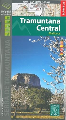 9788480905961: Tramuntana Central mapa excursionista. Mallorca. Escala 1:25.000. Espaol, Catal, English, Deustch. Alpina Editorial. (Mapa Y Guia Excursionista)