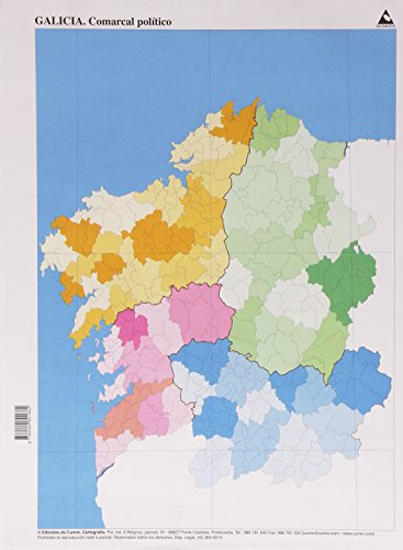 Imagen de archivo de MAPA POLTICO GALICIA COMARCAL a la venta por Zilis Select Books