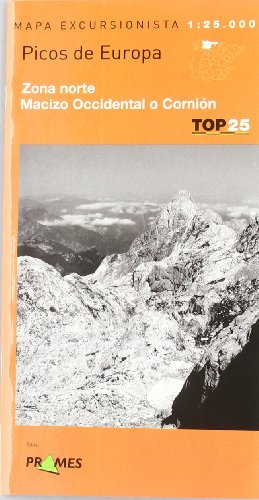 9788483213544: Picos de Europa, Mapa de Zona Norte, Macizo Occidental o Cornion (Top 25 (prames))