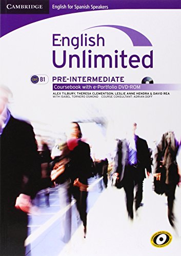 Imagen de archivo de English Unlimited for Spanish Speakers Pre-intermediate Coursebook with E-portfolio a la venta por Hamelyn