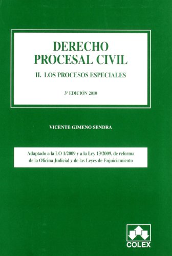 Imagen de archivo de Derecho Procesal Civil Ii. los Proces.esp. 3 Ed. a la venta por Hamelyn