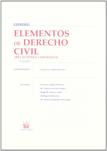 Beispielbild fr Elementos de Derecho civil (relacioneFrancisco Capilla Roncero; Mara zum Verkauf von Iridium_Books