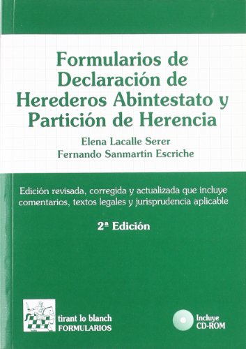 9788484567929: Formularios de Declaracin de Herederos Abintestato y Particin de Herencia + Cd-Rom (Spanish Edition)