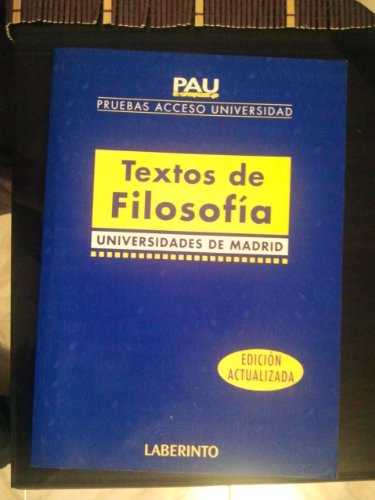 Stock image for Textos de Filosofa. Universidades de Madrid for sale by Hamelyn