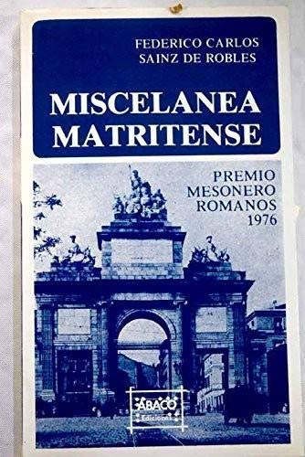 Beispielbild fr Miscelnea matritense zum Verkauf von Librera Prez Galds