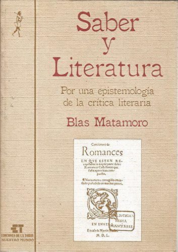 Imagen de archivo de Saber y literatura. Por una epistemologa de la crtica literaria. a la venta por La Librera, Iberoamerikan. Buchhandlung