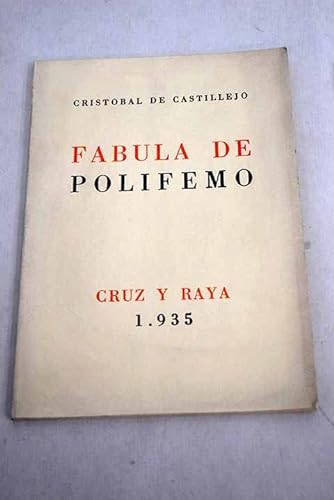 Stock image for FABULA DE POLIFEMO for sale by Librera Gonzalez Sabio
