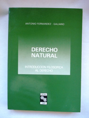 9788485942435: Derecho natural: Introducción filosófica al derecho (Spanish Edition)
