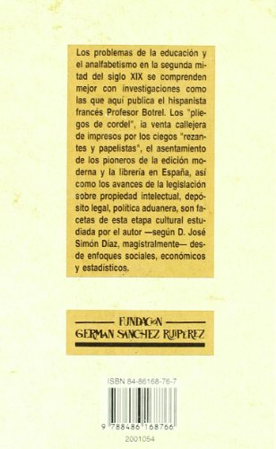 Imagen de archivo de Libros, prensa y lectura en la Espaa del siglo XIX (Biblioteca del libro) a la venta por medimops