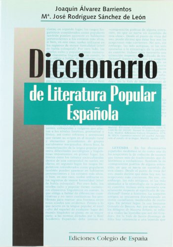 Beispielbild fr Diccionario de literatura popular espan~ola (Spanish Edition) zum Verkauf von dsmbooks