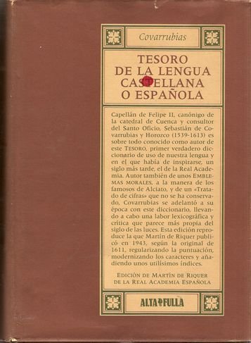 Stock image for Tesoro de la lengua castellana o española for sale by HPB-Red
