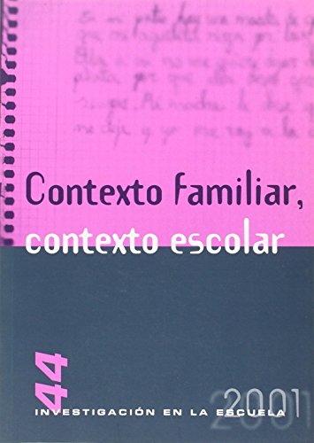 Imagen de archivo de Contexto familiar, contexto escolar a la venta por AG Library