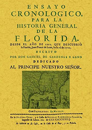 9788490013021: Ensayo cronolgico para la historia general de la Florida.