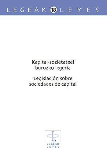 Imagen de archivo de KAPITAL-SOZIETATEEI BURUZKO LEGERIA / LEGISLACION a la venta por Hiperbook Espaa