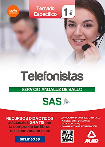 Stock image for TELEFONISTAS DEL SERVICIO ANDALUZ DE SALUD. TEMARIO ESPECFICO VOLUMEN 1 for sale by Zilis Select Books