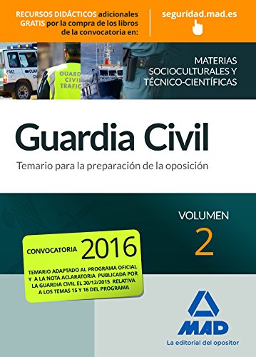 Stock image for GUARDIA CIVIL TEMARIO PARA LA PREPARACIN DE OPOSICIN. MATERIAS SOCIOCULTURALES for sale by Librerias Prometeo y Proteo