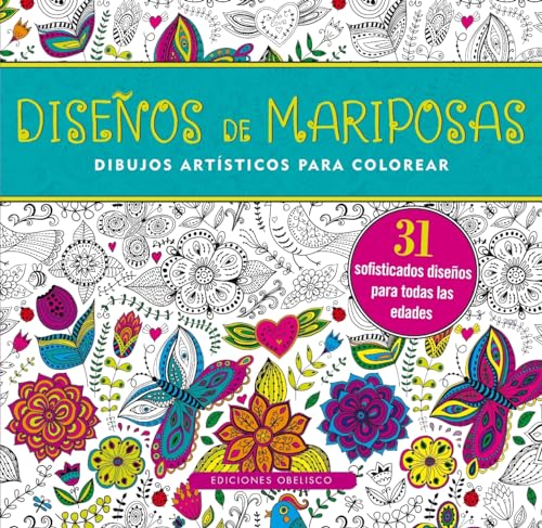 Imagen de archivo de DISEOS DE MARIPOSAS: Dibujos artsticos para colorear a la venta por KALAMO LIBROS, S.L.