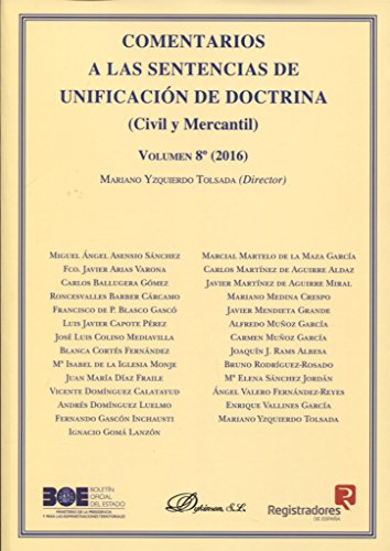 9788491484769: Comentarios a las Sentencias de Unificacin de Doctrina. Civil y Mercantil. Volumen 8. 2016 (SIN COLECCION)