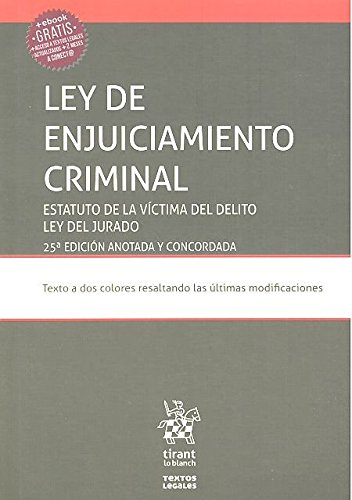 Stock image for Ley de enjuiciamiento criminal : Estatuto de la vctima del delito. Ley del jurado for sale by medimops