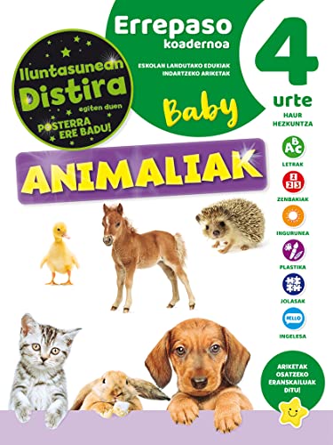 Imagen de archivo de EUSKERA CUADERNO DE REPASO 4 A?OS ANIMALES BABY a la venta por Agapea Libros