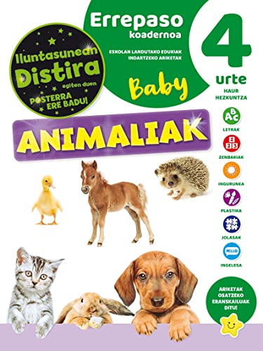 Stock image for EUSKERA CUADERNO DE REPASO 4 A?OS ANIMALES BABY for sale by Agapea Libros