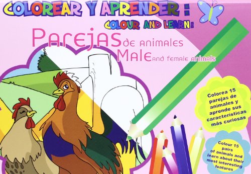 9788493928179: Colorear y aprender: Parejas de animales: Colour and learn: Male and female animals