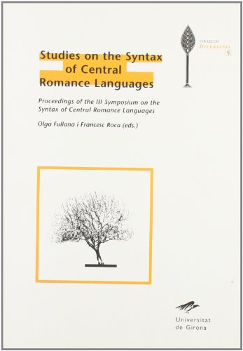 Imagen de archivo de Studies on The Syntax of Central Romance Languages a la venta por Hamelyn