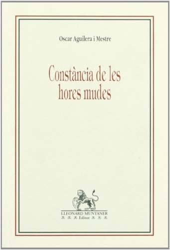 Stock image for Constncia De Les Hores Mudes for sale by Hilando Libros