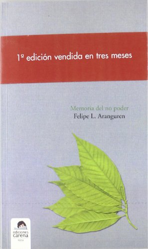 Imagen de archivo de MEMORIA DEL NO PODER a la venta por Iridium_Books