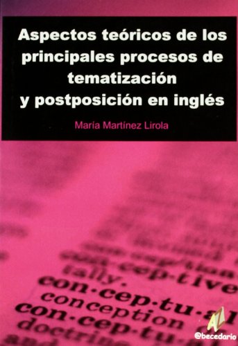 Beispielbild fr Aspectos Tericos de los Principales Procesos de Tematizacin y Postposicin en zum Verkauf von Hamelyn