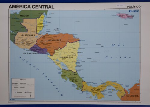 Mapa america central politico 70x50cm: Muy Bueno / Very Good | V Books