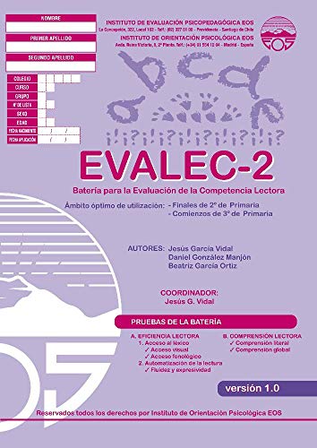 Stock image for EVALEC 2 (BATERIAS). BATERIA PARA LA EVALUACION DE LA COMPETENCIA LECTORA/VERSION 1.0 for sale by KALAMO LIBROS, S.L.