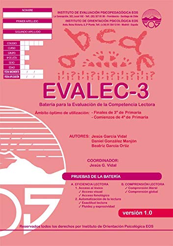 Imagen de archivo de EVALEC 3 (BATERIAS). BATERIA PARA LA EVALUACION DE LA COMPETENCIA LECTORA/VERSION 1.0 a la venta por KALAMO LIBROS, S.L.