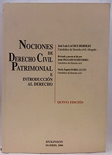 Imagen de archivo de Nociones de Derecho Civil Patrimonial e introduccin al derecho (Spanish Edition) a la venta por PIGNATELLI