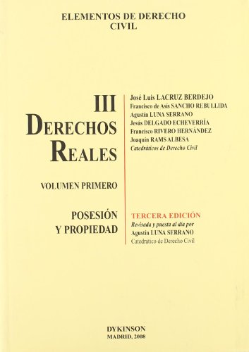 Stock image for Elementos de Derecho civil T.III: Derechos reales. Vol.1: Posesin y propiedad for sale by MARCIAL PONS LIBRERO