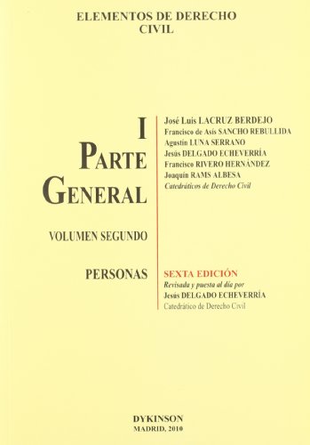 Stock image for Elementos de Derecho Civil I. Parte General. Volumen 2. Personas: 1 for sale by Hamelyn