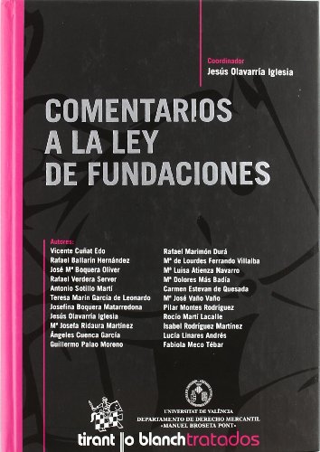 Beispielbild fr Comentarios a la Ley de Fundaciones Jess Olavarra Iglesia/Vicente zum Verkauf von Iridium_Books