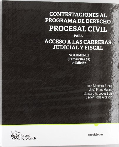 Imagen de archivo de Contestaciones al Programa de Derecho Procesal Civil Vol. II para acceso a las carreas Judicial y Fiscal a la venta por Revaluation Books