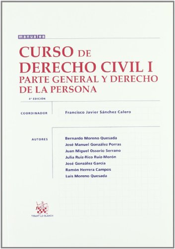 Beispielbild fr Curso de Derecho Civil I Parte GeneraFrancisco Javier Snchez Calero/ zum Verkauf von Iridium_Books