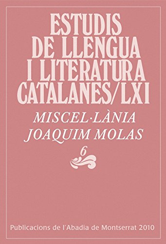 Imagen de archivo de Miscel Lnia Joaquim Molas, 6 a la venta por Hamelyn