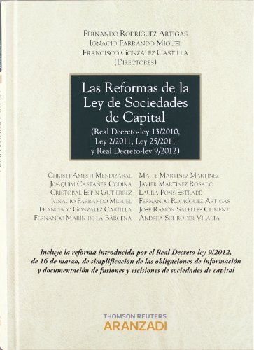 Beispielbild fr Las Reformas de la Ley de Sociedades de Capital: zum Verkauf von Hamelyn