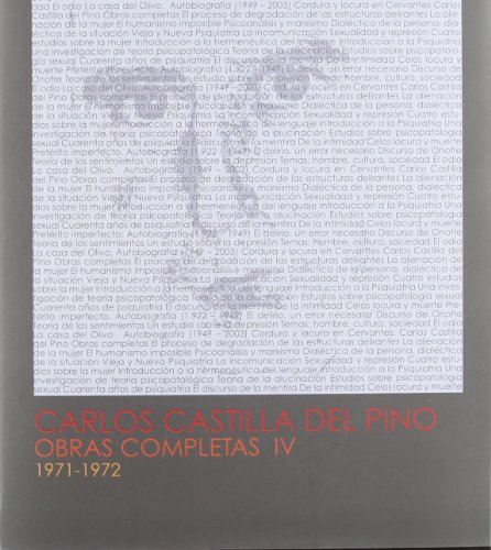 Imagen de archivo de OBRAS COMPLETAS IV (1971-1972). a la venta por KALAMO LIBROS, S.L.