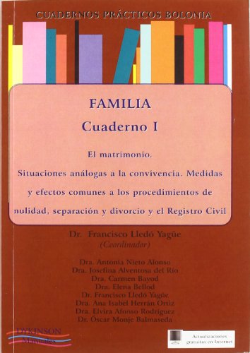 Stock image for Cuadernos Prcticos Bolonia. Familia. Cuaderno I. el Matrimonio. Situaciones Anlogas a la Convivenc for sale by Hamelyn