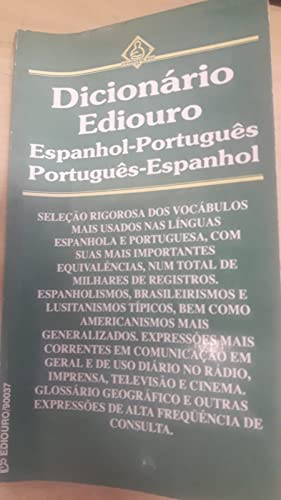 Beispielbild fr Dcionario Ediouro Espanhol - Portugues, Portugues - Espanhol zum Verkauf von medimops