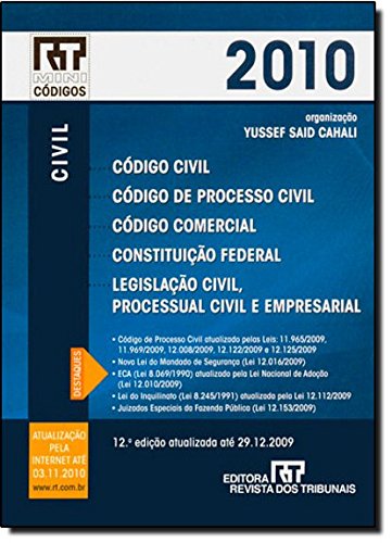 Stock image for codigo civil codigo de processo civil codigo comercial 2010 for sale by LibreriaElcosteo