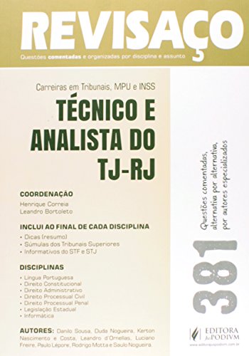 Imagen de archivo de livro revisaco tecnicos de analista do tj rj 381 questoes a la venta por LibreriaElcosteo